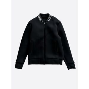 Fendi Black & White Collar Logo Bomber Jacket